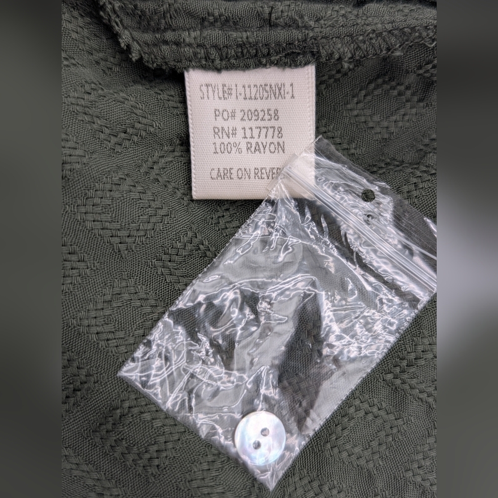 NWT LOVESTITCH Olive Green Sahara Mixed Lace Top Sz Small Rayon Flowy Boho Chic - Picture 11 of 17